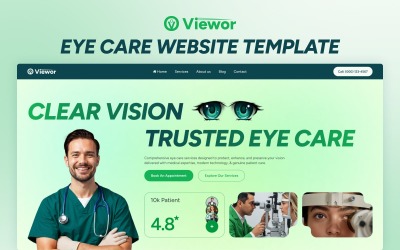 Viewor – Šablona Next.js pro webové stránky oční péče