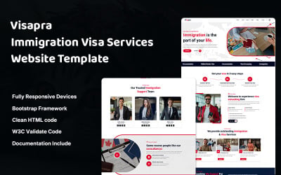Visapra – HTML5-Website-Vorlage für Einwanderungsvisadienste