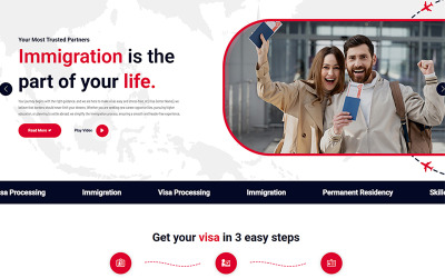 Visapra - Modèle de site web HTML5 pour services d&amp;#39;immigration et de visas