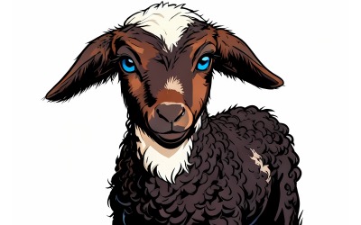 Baby Lamb Comic Illustration