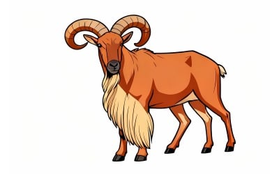 Barbary Sheep Comic Illustration