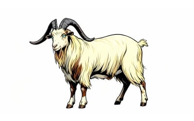 Bighorn Sheep Comic Illustration