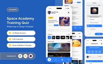 Celestia - Application d&amp;#39;interface utilisateur pour quiz de l&amp;#39;Académie spatiale