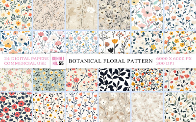 Elegant Wildflower Pattern Background | Delicate Floral Botanical Digital Paper | Botanical Floral