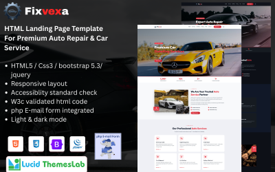 Fixvexa – Szablon strony docelowej dla serwisu samochodowego i napraw samochodowych klasy premium