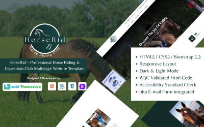 Horseride – Horse Riding and Equestrian Training Multipage HTML Template