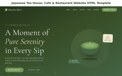 Japon Çay Evi, Kafe ve Restoran Web Sitesi HTML Şablonu