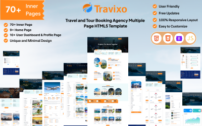 Travixo - Travel and Tour Booking Agency Multiple Page HTML Template