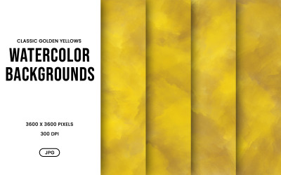 Watercolor Background Set – Classic Golden Yellow Digital Paper, Texture Collection