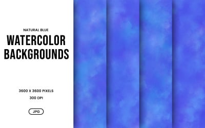 Watercolor Background Set – Natural Blue Abstract Digital Paper, Texture Collection
