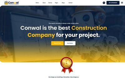 Conwal - Modèle de site web adaptatif pour la construction