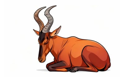 Hartebeest Comic Illustration
