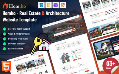 Homho – Website-Vorlage für Immobilienarchitektur