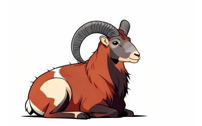 Lying Mouflon Comic Illustration
