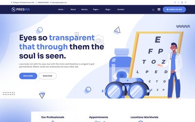 Modèle de site web Presma - Soins oculaires