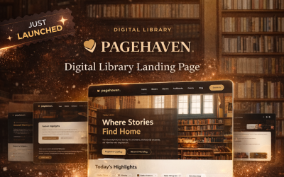 PAGEHAVEN | Modelos de Biblioteca | Livro | Loja