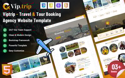 Viptrip - Travel Tour Booking Agency Website Template