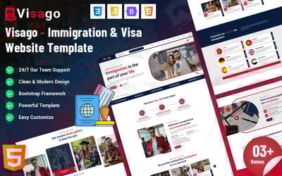 Visago - Immigration Visa Services Website Template