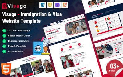 Visago – Website-Vorlage für Einwanderungs- und Visadienstleistungen