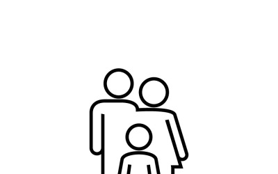 Family Line Icon Vector – Insurance and Family Protection Icons for Design Projects