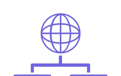 Global Network Icon Showing Internet Connection Between Computers and Online Connectivity Diagram