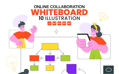 10 illustrationer av whiteboardverktyg för onlinesamarbete