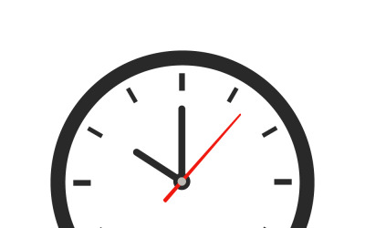 Minimal Analog Wall Clock Showing Time Concept For Schedule, Punctuality And Deadline