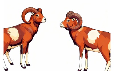 Mouflon Comic Illustration