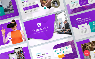 Шаблон презентації PowerPoint про криптовалюту Cryptoneva