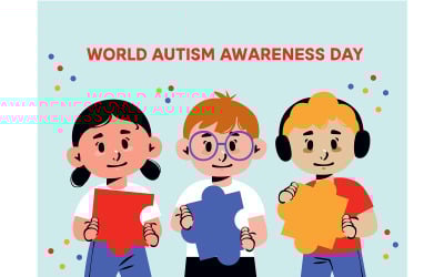 "FREE" Three Children Holding Colorful Puzzle Pieces