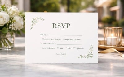 Düğün Davetiye Kartı Maket PSD Şablonu