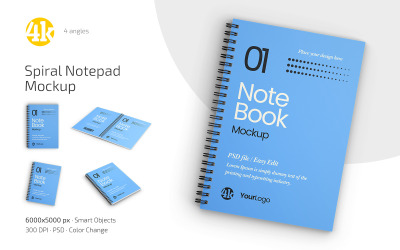 Modelo PSD de bloco de notas espiral