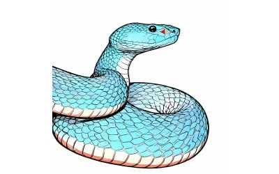 Blue Insularis Trimeresurus Insularis Animal Closeup Illustration