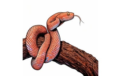 Close Up Lizard Tree Illustration