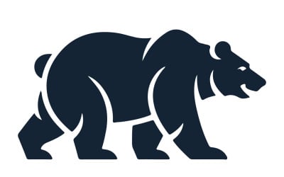 Elegant Geometric Grizzly Bear Emblem with Bold Serif Typography