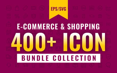 400+ E-Commerce &amp;amp; Shopping Line Icons Bundle