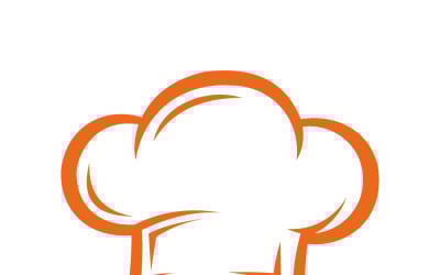 Помаранчевий шеф-кухар капелюх логотип для кулінарії, приготування їжі, ресторану та харчового брендингу та послуг кейтерингу