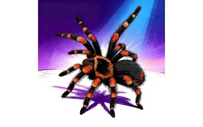 Brachypelma Smithi Front White Background Illustration