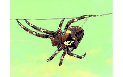 Close Up Spider Web 2 Illustration