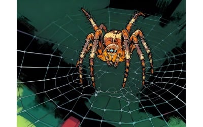 Close Up Spider Web Illustration