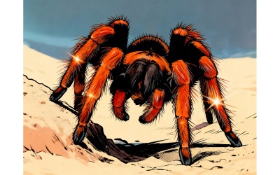 Extreme Close Up Spider Illustration
