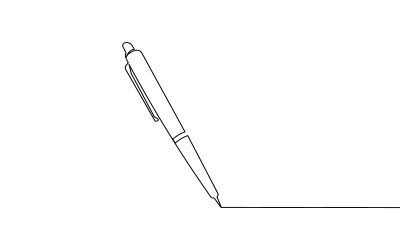 11. Desenho contínuo de uma linha feito com caneta esferográfica sobre fundo branco.