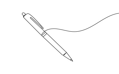 12. Desenho contínuo de uma linha feito com caneta esferográfica sobre fundo branco.
