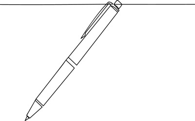13. Desenho contínuo de uma linha feito com caneta esferográfica sobre fundo branco.