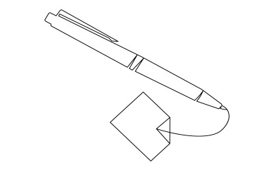 18. Desenho contínuo de uma linha feito com caneta esferográfica sobre fundo branco.