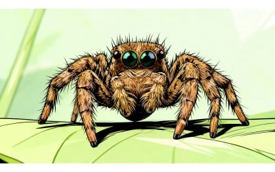 Jumping Spider Illustration Image And Vector Lineart