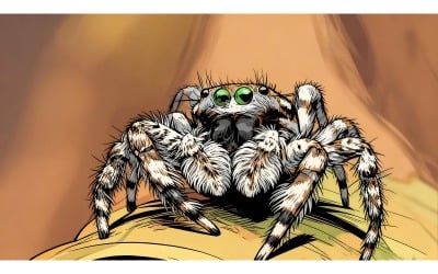 Macro-opname van een prachtige spinnenillustratie