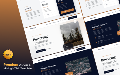 PetroCore – HTML5-mall för landningssida för gruvdrift och energi