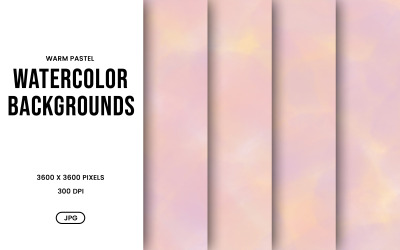 Watercolor Background Set – Warm Pastel Abstract Digital Paper, Texture Collection