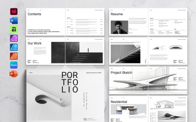 Architecture Portfolio Template Landscape - 56pages